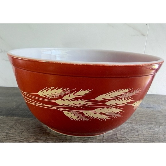 Pyrex Other - Vintage Pyrex Autumn Harvest Wheat Mixing Bowl #402 - 1.5 qt. Burnt Orange Color